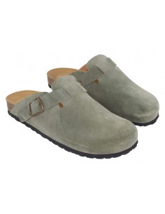 Zuecos de Piel Serraje con...