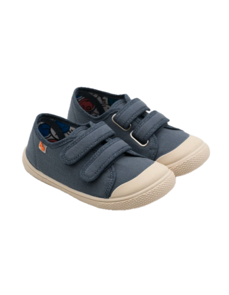 zapatillas respetuosas lona velcro vulladi 8195 barefoot niño